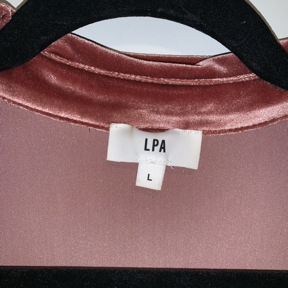 LPA Top 16 Crushed Velvet Button Down Shirt Revolve - Picture 5 of 8